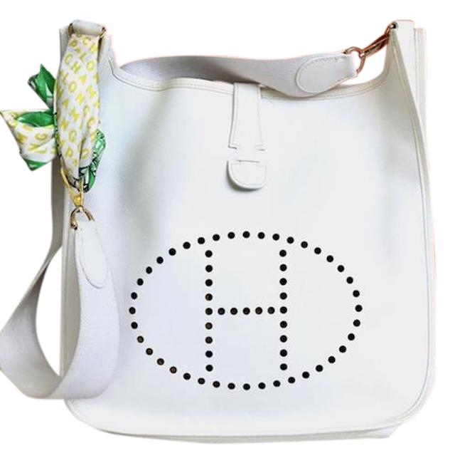 Hermes Evelyne Ii Gm Epsom White Leather Messenger Bag