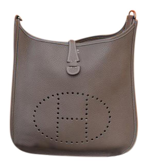Hermes Evelyne Ii Etoupe Clemence Leather Cross Body Bag