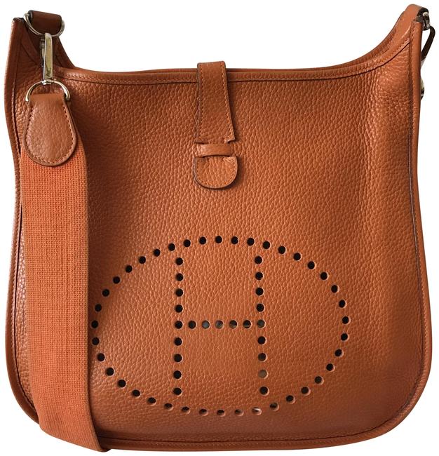 Hermes Evelyne Ii Gm Clemence Orange Leather Cross Body Bag