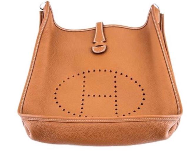 Hermes Evelyne Pm Ii In Gold Leather Messenger Bag