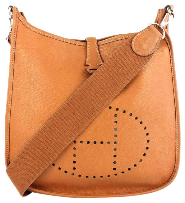 Hermes Evelyne Ii Pm Gold Leather Shoulder Bag
