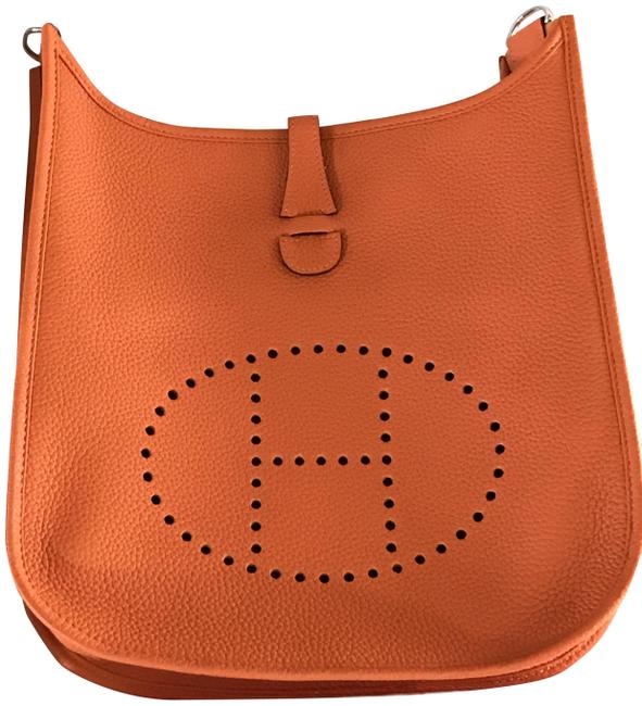 Hermes Evelyne Iii 29 In Feu Color. Orange Leather Shoulder Bag