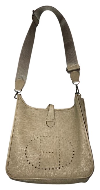 Hermes Evelyne Iii 29 Light Grey Leather Cross Body Bag
