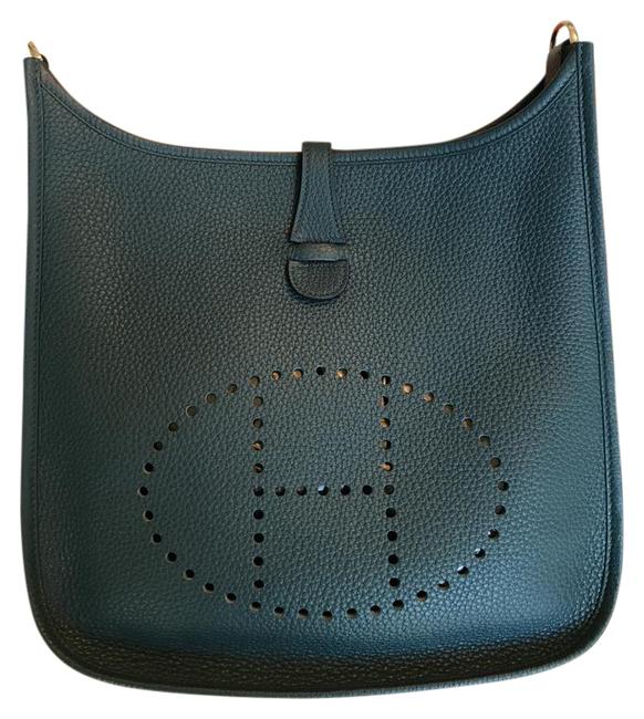 Hermes Evelyne Iii 3 Pm 29 Blue Leather Cross Body Bag
