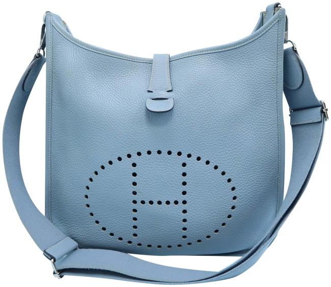 Hermes Evelyne Iii Blue Toile Cross Body Bag