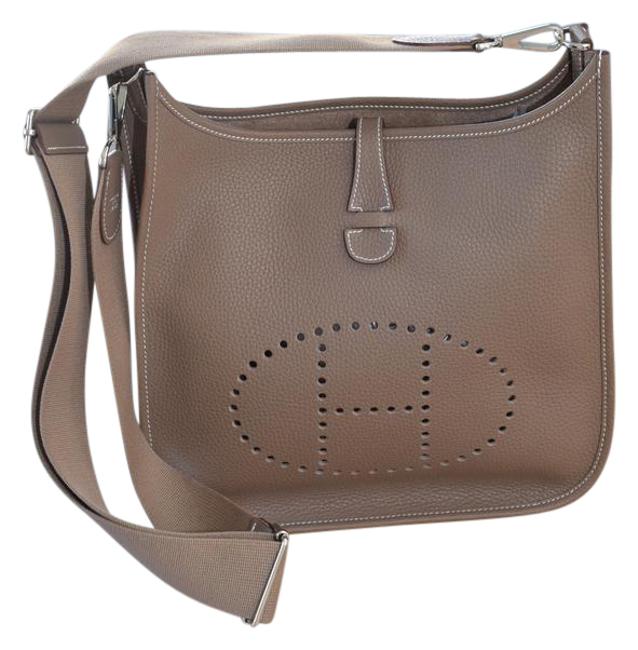 Hermes Evelyne Iii Etoupe Clemence Leather Cross Body Bag