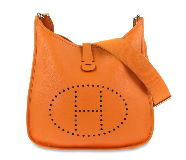 Hermes Evelyne Iii Gm Cross Body Orange Leather Shoulder Bag