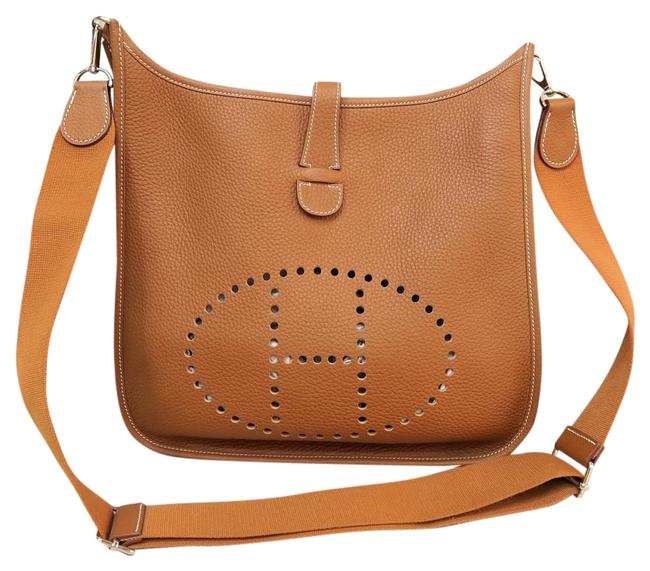 Hermes Evelyne Iii Gm Lightbrown Calfskin Satchel
