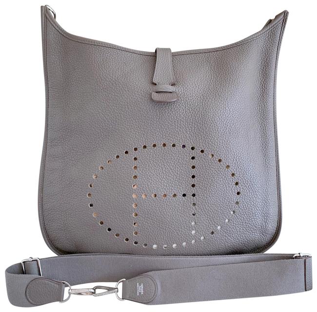 Hermes Evelyne Iii Grey Calfskin Cross Body Bag