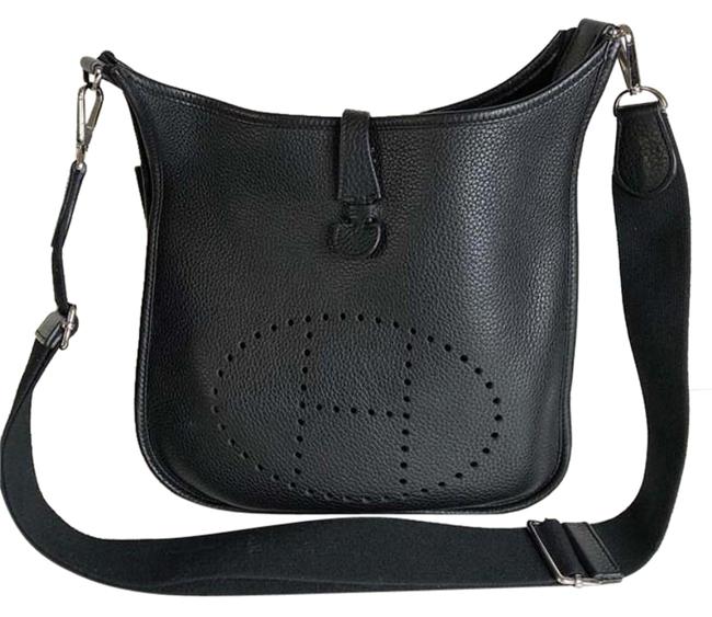 Hermes Evelyne Iii Pm Shw Black Leather Shoulder Bag
