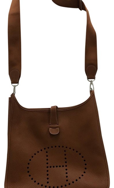 Hermes Evelyne Iii Pm Gold Leather Cross Body Bag