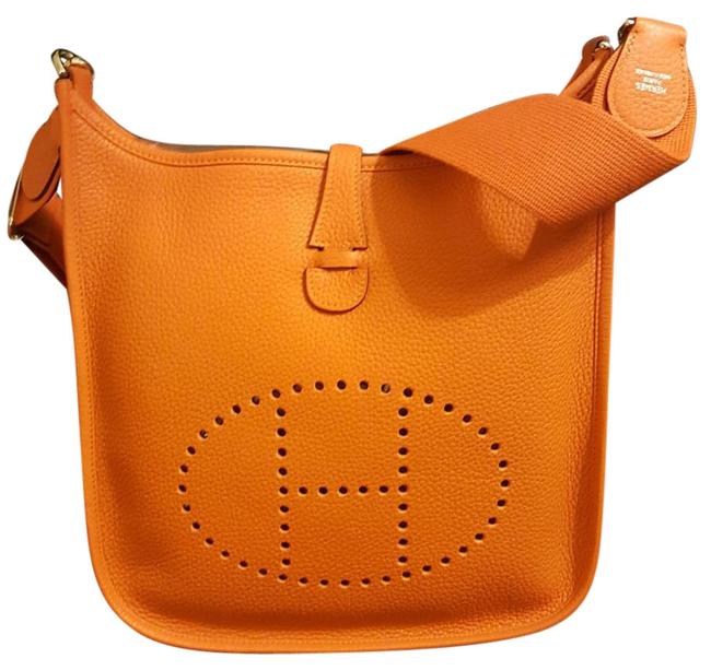 Hermes Evelyne Iii Pm Orange Leather Messenger Bag