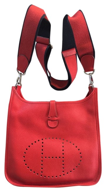 Hermes Evelyne Iii Pm Red Togo Cross Body Bag