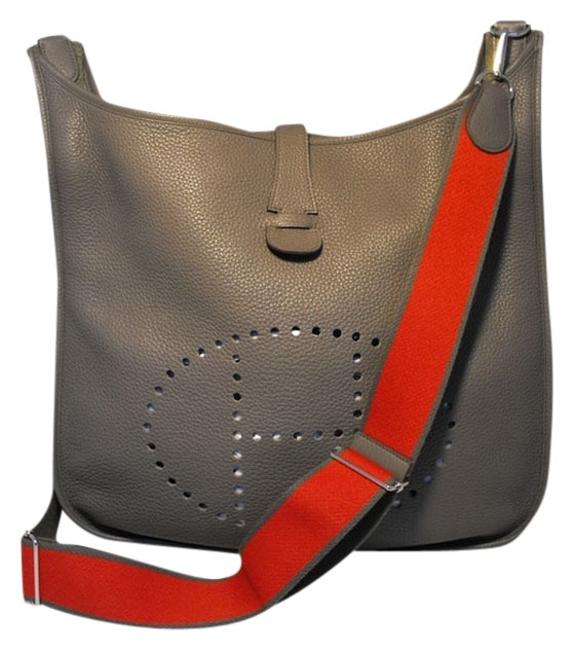 Hermes Evelyne Iii Tgm Slate Grey Clemence Leather Shoulder Bag