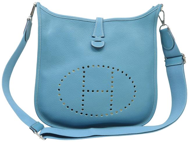 Hermes Evelyne Iii Turquoise Togo Cross Body Bag
