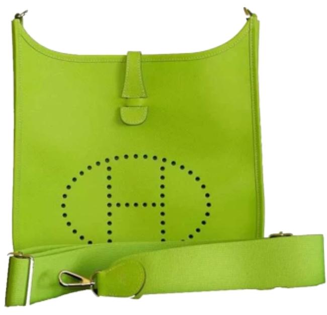 Hermes Evelyne Kiwi Green Epsom Cross Body Bag