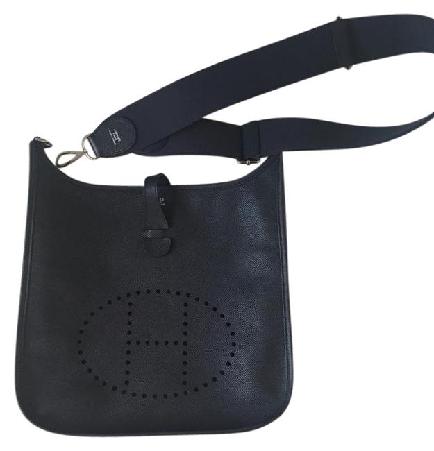 Hermes Evelyne Like New Pm Blue Indigo Epsom Leather Cross Body Bag
