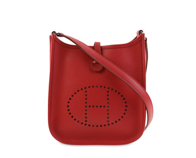 Hermes Evelyne Long Strap Epsom Tpm Red Leather Cross Body Bag