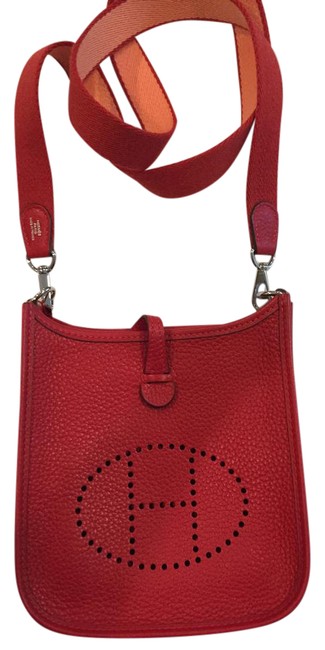 Hermes Evelyne Mini Red Leather Cross Body Bag