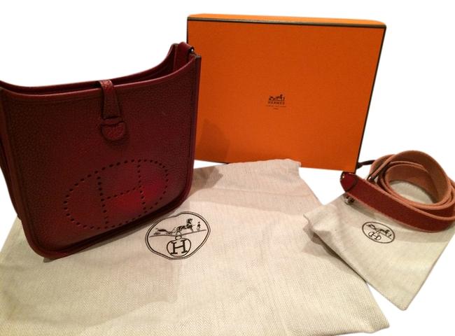 Hermes Evelyne Mini Ruby Taurillon Cross Body Bag