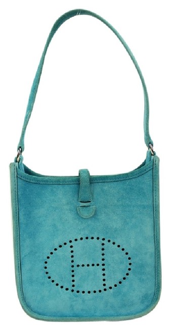 Hermes Bag Evelyne Mini Shipping Upgrade Blue Suede Tote