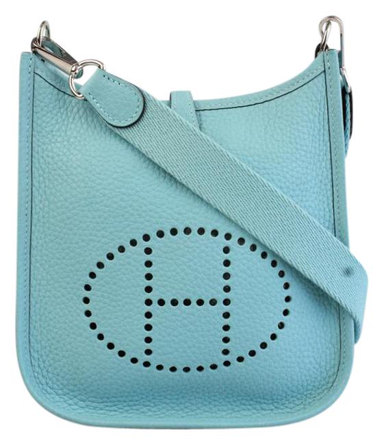 Hermes Evelyne Mini Tpm Blue Leather Shoulder Bag