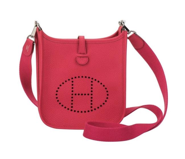 Hermes Evelyne Mini Tpm Rose Extreme Leather Cross Body Bag