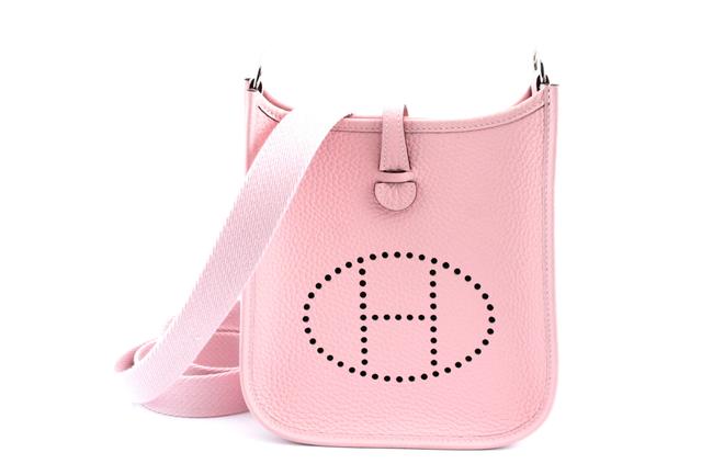 Hermes Evelyne Mini Tpm Rose Leather Cross Body Bag