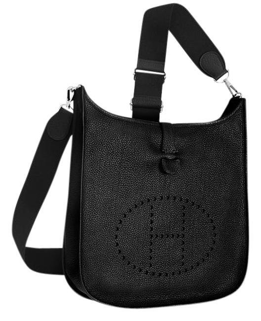 Hermes Shoulder Evelyne New Epsom Iii Mini/Tpm Black Leather Cross Body Bag