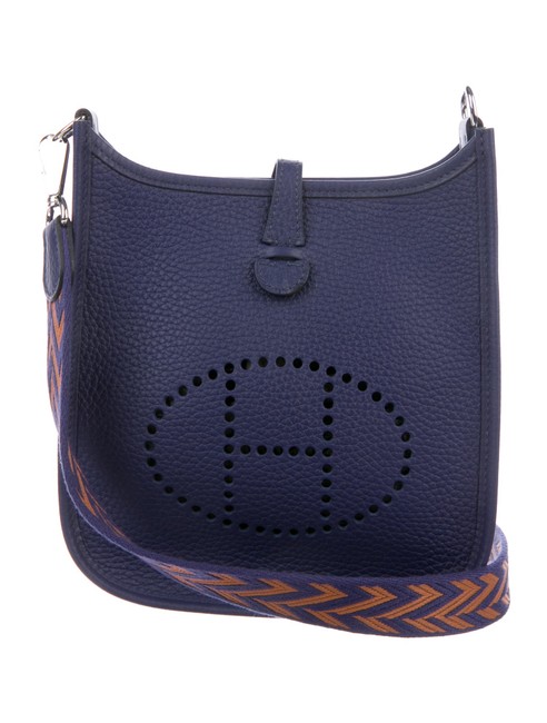 Hermes Evelyne Box New In 2019 Clemence Tpm Blue Encre Leather Cross Body Bag