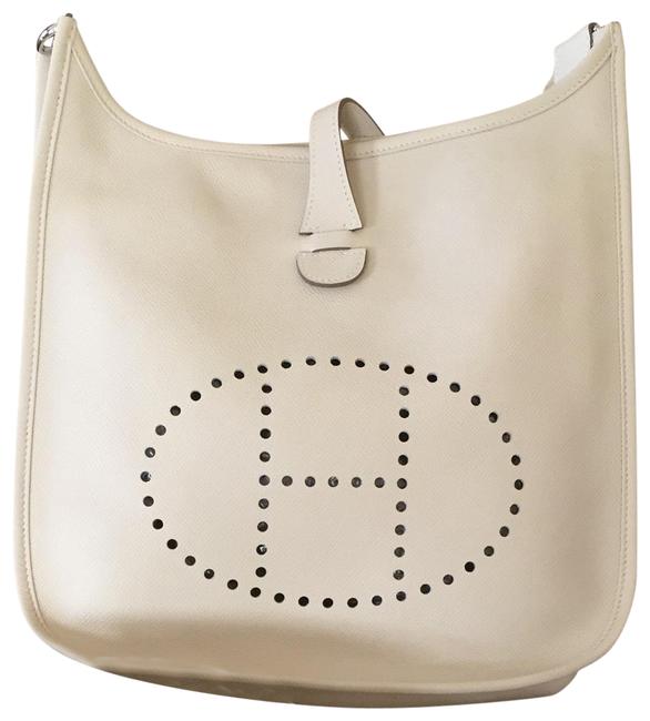 Hermes Evelyne New Pm Iii 29 White Calfskin Messenger Bag