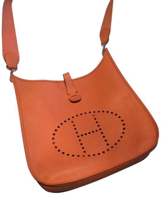 Hermes Evelyne Orange Leather Cross Body Bag