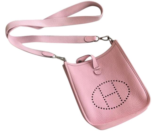 Hermes Evelyne Pink Leather Cross Body Bag