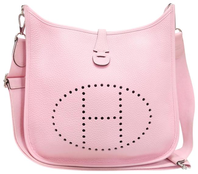 Hermes Evelyne Pink Togo Cross Body Bag