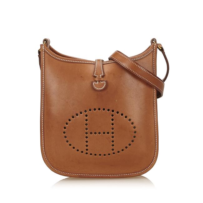 Hermes Evelyne Pm Brown Leather Shoulder Bag