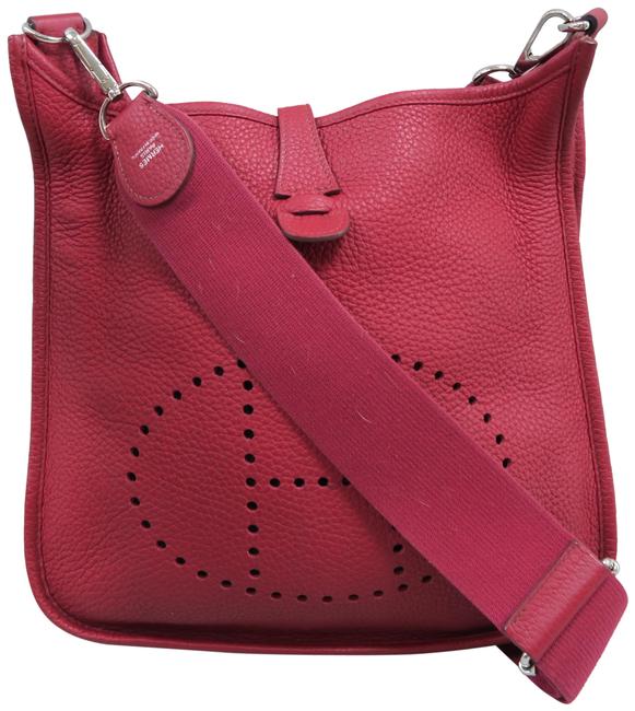 Hermes Evelyne Pm Calfskin Red Togo Cross Body Bag
