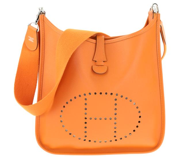 Hermes Evelyne Pm Classic Orange Leather Shoulder Bag