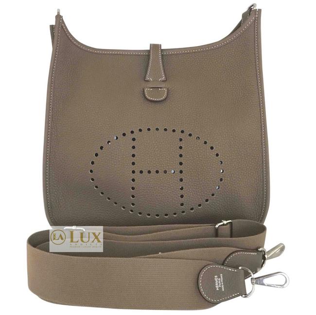 Hermes Evelyne Pm Etoupe Leather Satchel