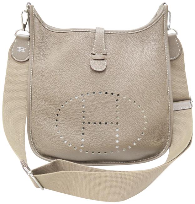 Hermes Evelyne Pm Grey Calfskin Leather Shoulder Bag