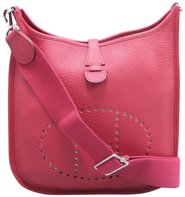 Hermes Evelyne Pm Iii Red Togo Cross Body Bag