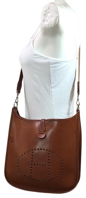 Hermes Evelyne Pm In Fauve Barenia Leather Cross Body Bag