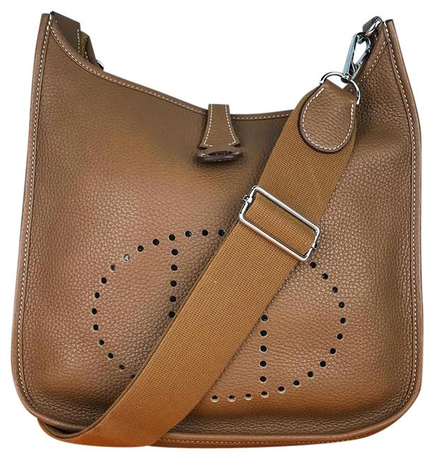 Hermes Messenger Evelyne Pm Brown Leather Cross Body Bag