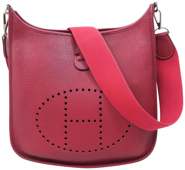 Hermes Evelyne Pm Red Togo Cross Body Bag