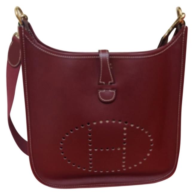 Hermes Evelyne Pm Redwine Leather Cross Body Bag