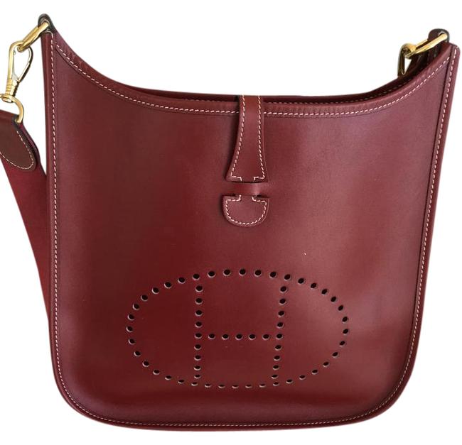 Hermes Evelyne Pm Rouge Smooth Leather Shoulder Bag