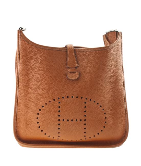 Hermes Evelyne Pm Taurillon Clemence 166106 Orange Leather Cross Body Bag