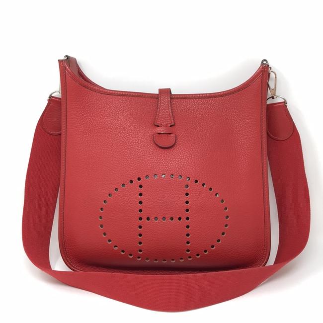 Hermes Evelyne Rouge Taurillon Leather Cross Body Bag