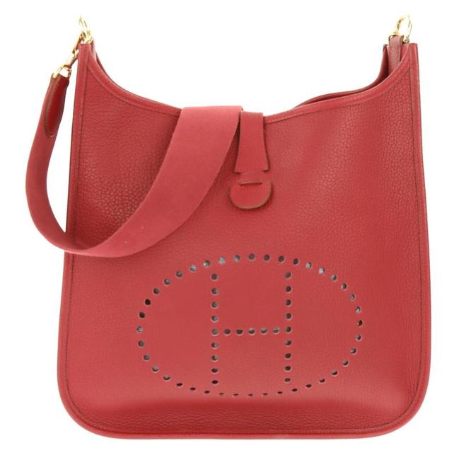 Hermes Evelyne Rouge 230458 Red Leather Shoulder Bag