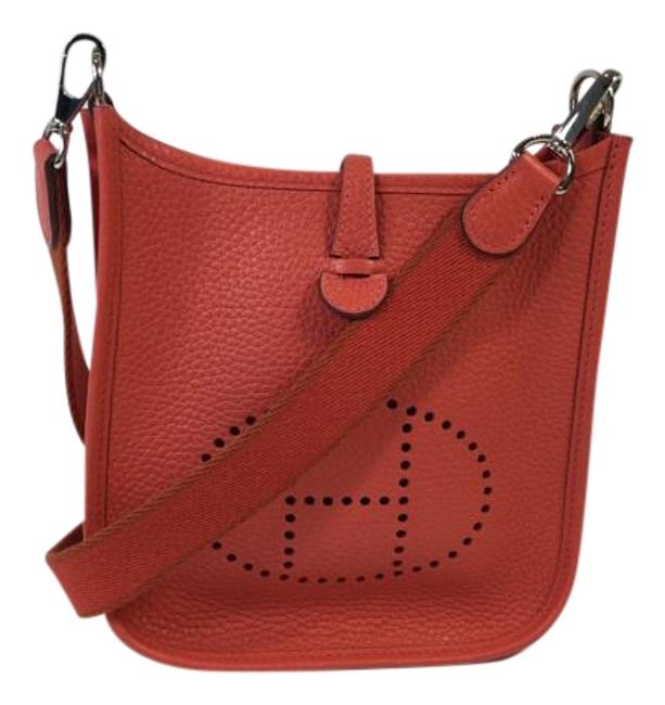 Hermes Evelyne Rouge Pivoine Red Leather Shoulder Bag