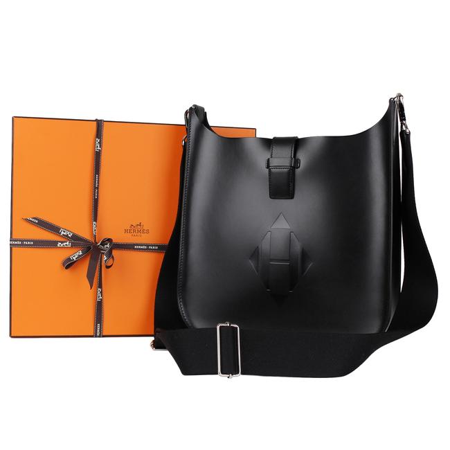 Hermes Evelyne Sellier 29 7205 Black Leather Cross Body Bag